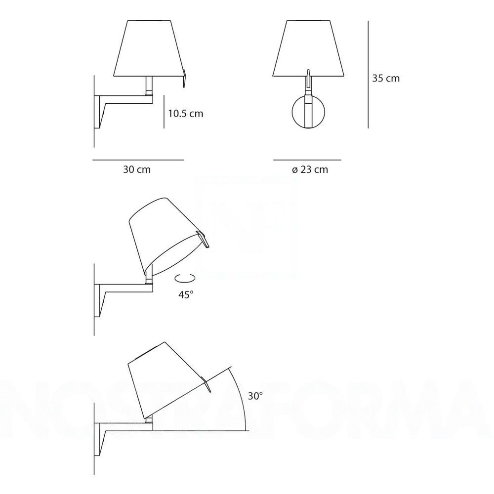 Artemide :: Wall lamp Melampo beige (no on/off switch)