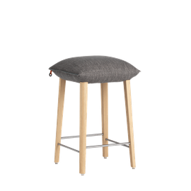 Mobitec :: Upholstered bar stool / stool Soda C36, height 65 cm, gray, wooden legs