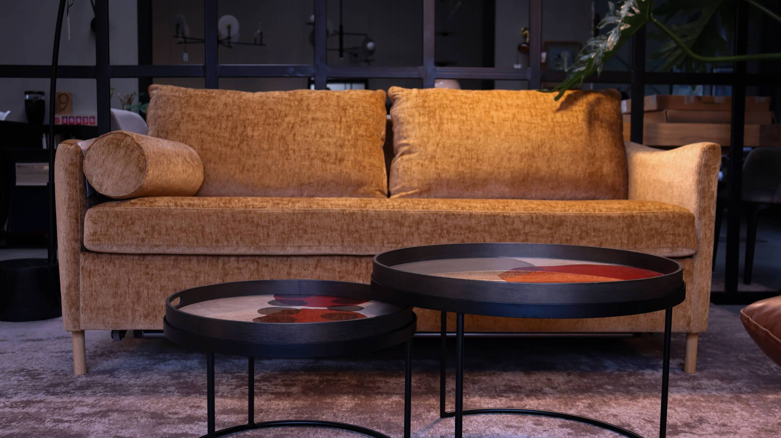 Sits :: Frances Polstersofa mit Schlaffunktion und zwei Kissen, braun, Breite 198 cm