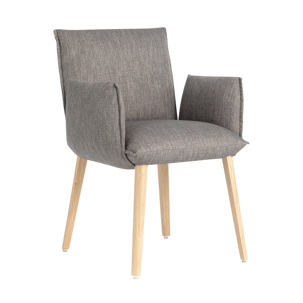 Mobitec :: Soft C16 gray upholstered chair with armrests, width 61 cm