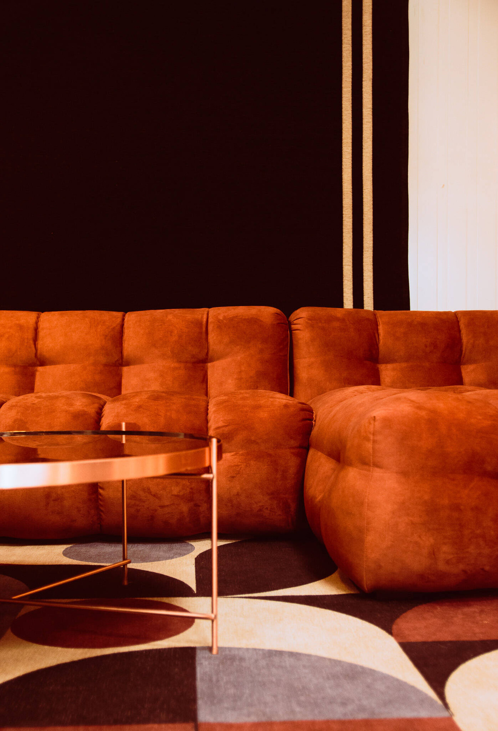 Nordic Line :: Corner sofa / right corner sofa upholstered Michelle brick width 292 cm