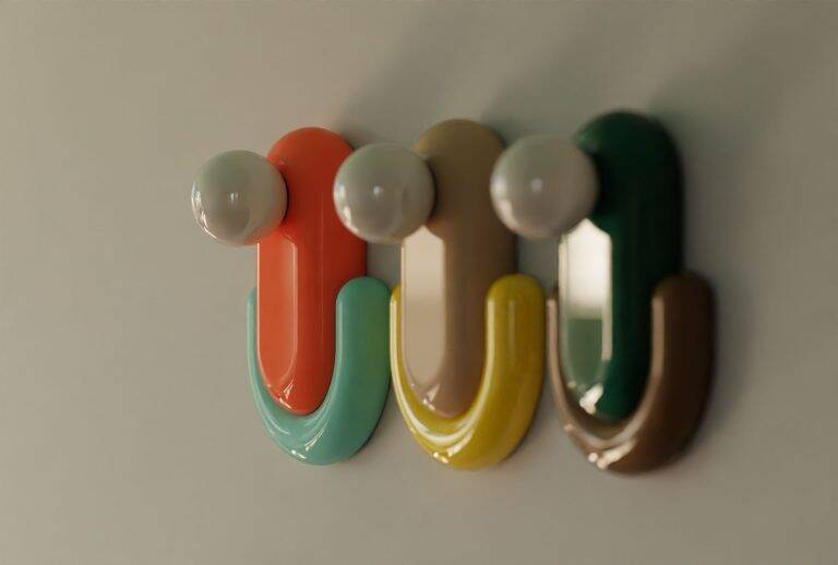 Ferroluce :: Eclair gray-green wall lamp, height 35 cm