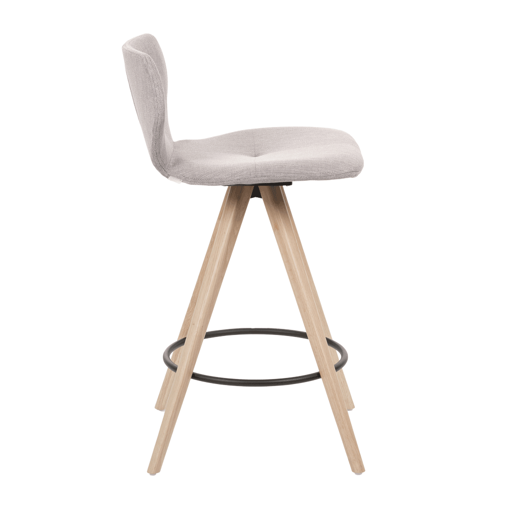 Mobitec :: Upholstered bar stool / bar stool Mood 91, height 85 cm, gray, wooden legs