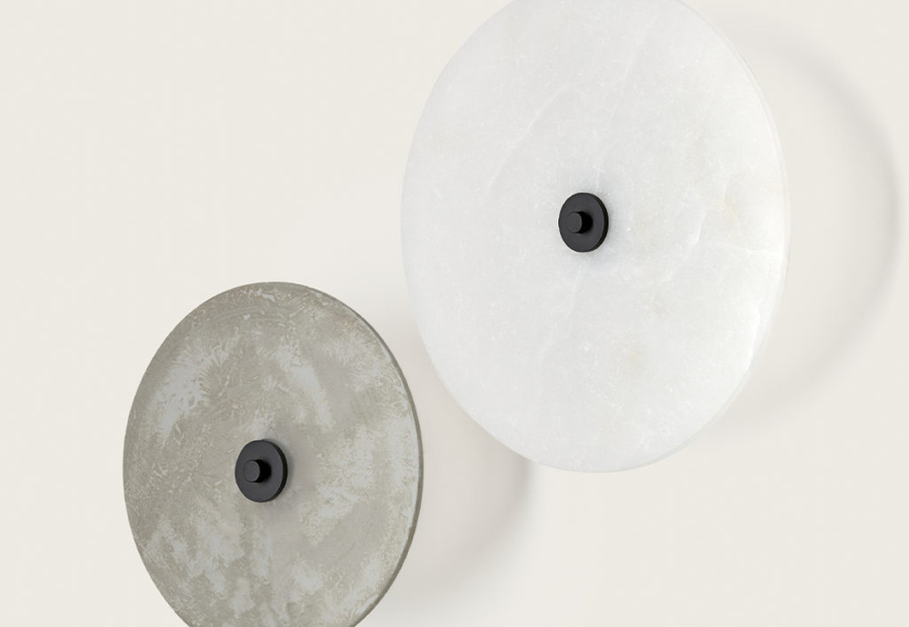 Aromas:: Sual wall lamp/sconce, diameter 25 cm, alabaster shade