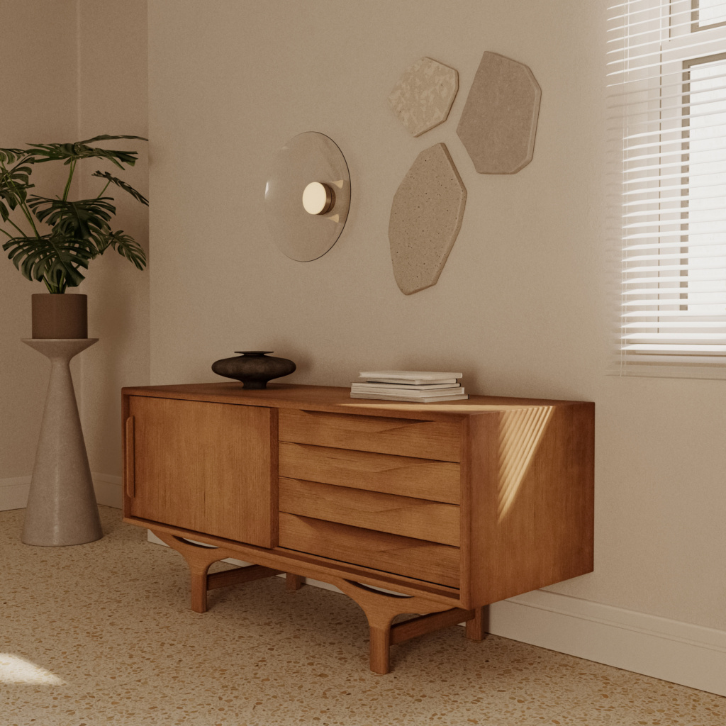 Aromas :: Betty Wandleuchte / Wandleuchte, Durchmesser 40 cm, transparentes Glas / goldenes Metall