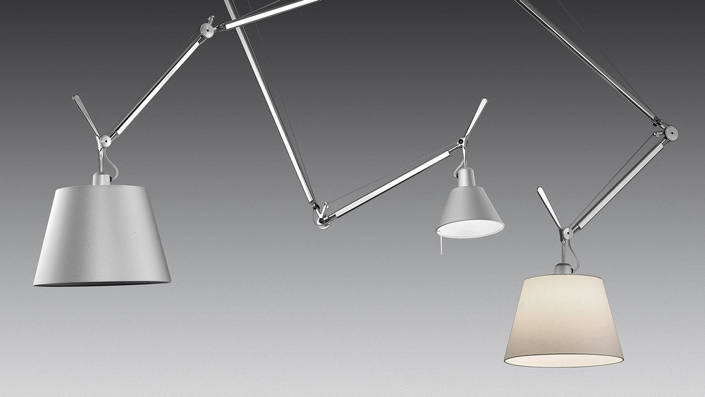 Artemide :: Hängelampe aus Metall Tolomeo Decentrate Höhe 181 cm silber