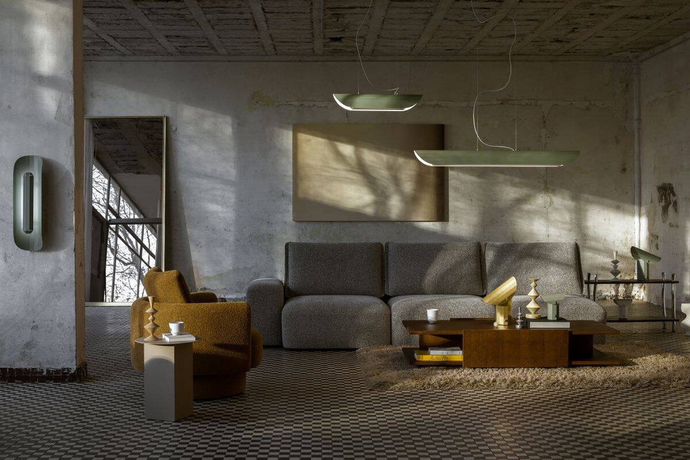 Kaspa :: Apolin wall lamp / sconce, height 65 cm, sage green