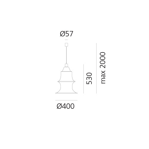 Artemide :: Lampa wisząca Falkland wys. 53 cm biała