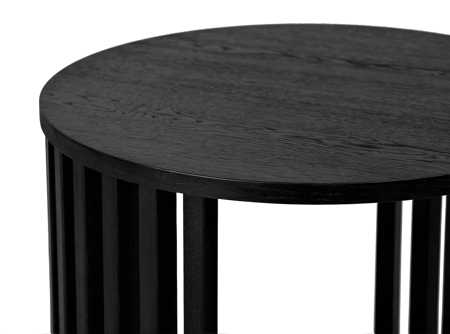 Nordifra :: Vedo 500 Couchtisch, Durchmesser 50 cm, natürliches schwarzes Eichenfurnier