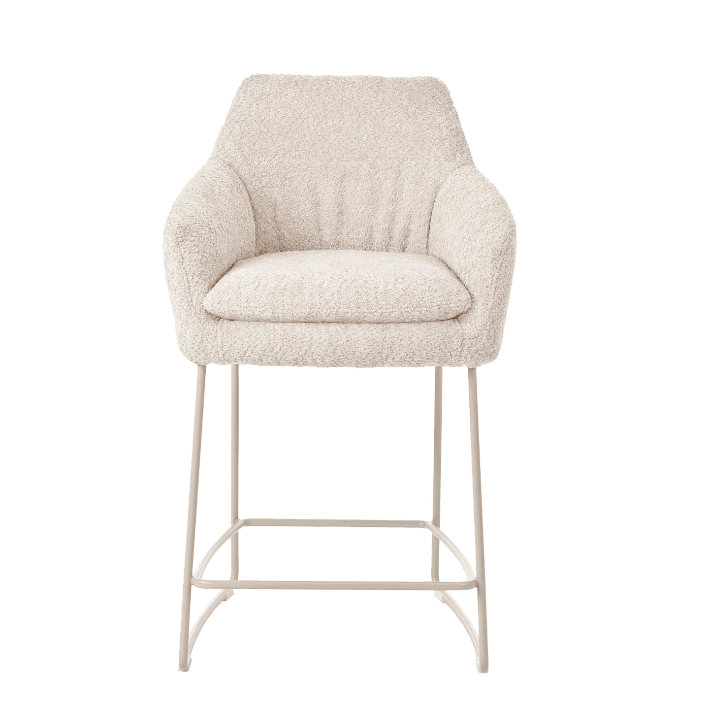 Mobitec :: Saga C12 upholstered bar stool / stool, height 96 cm, gray, with armrests, metal legs