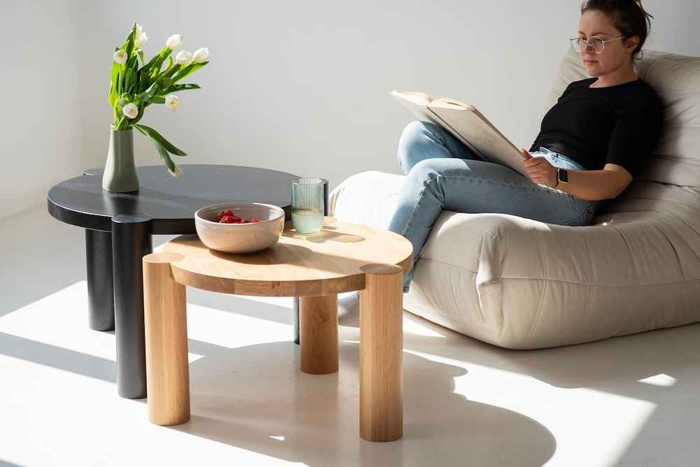 Szyszka Design :: Stolik dębowy Trika śr. 60 cm / wys. 40 cm wybarwienie naturalne