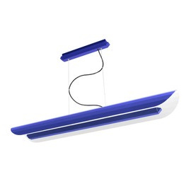 Kaspa :: Apolin linear pendant lamp, width 120 cm, cobalt and white