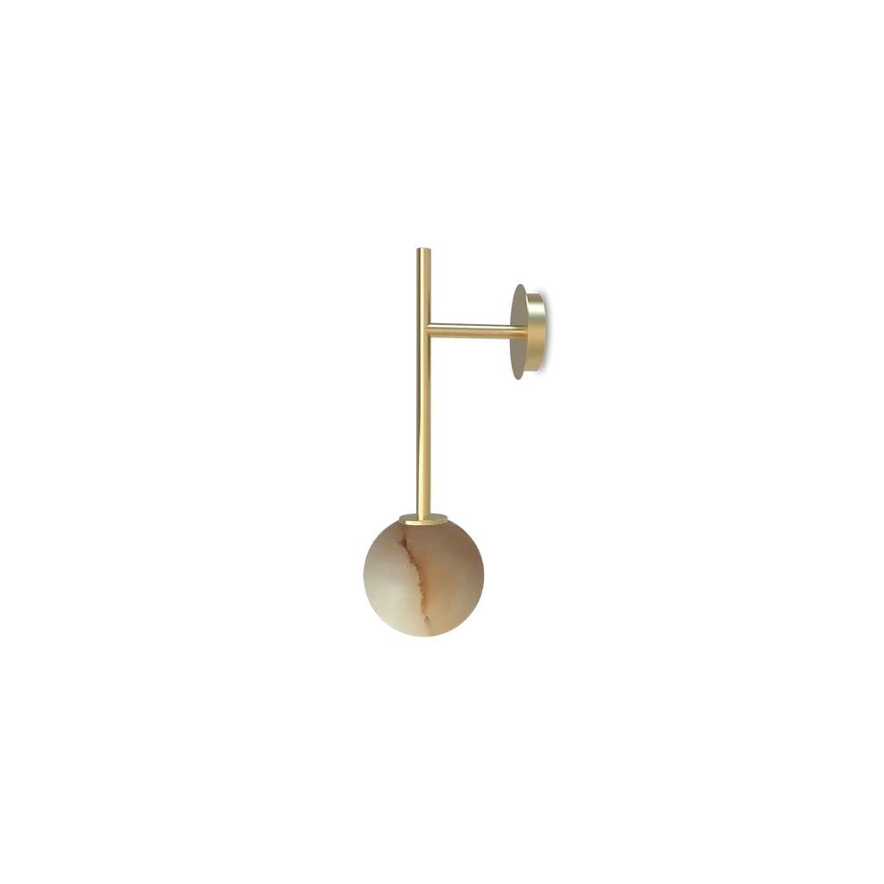 Robin :: Royal Single Arm wall lamp / sconce, height 32 cm, alabaster and brass
