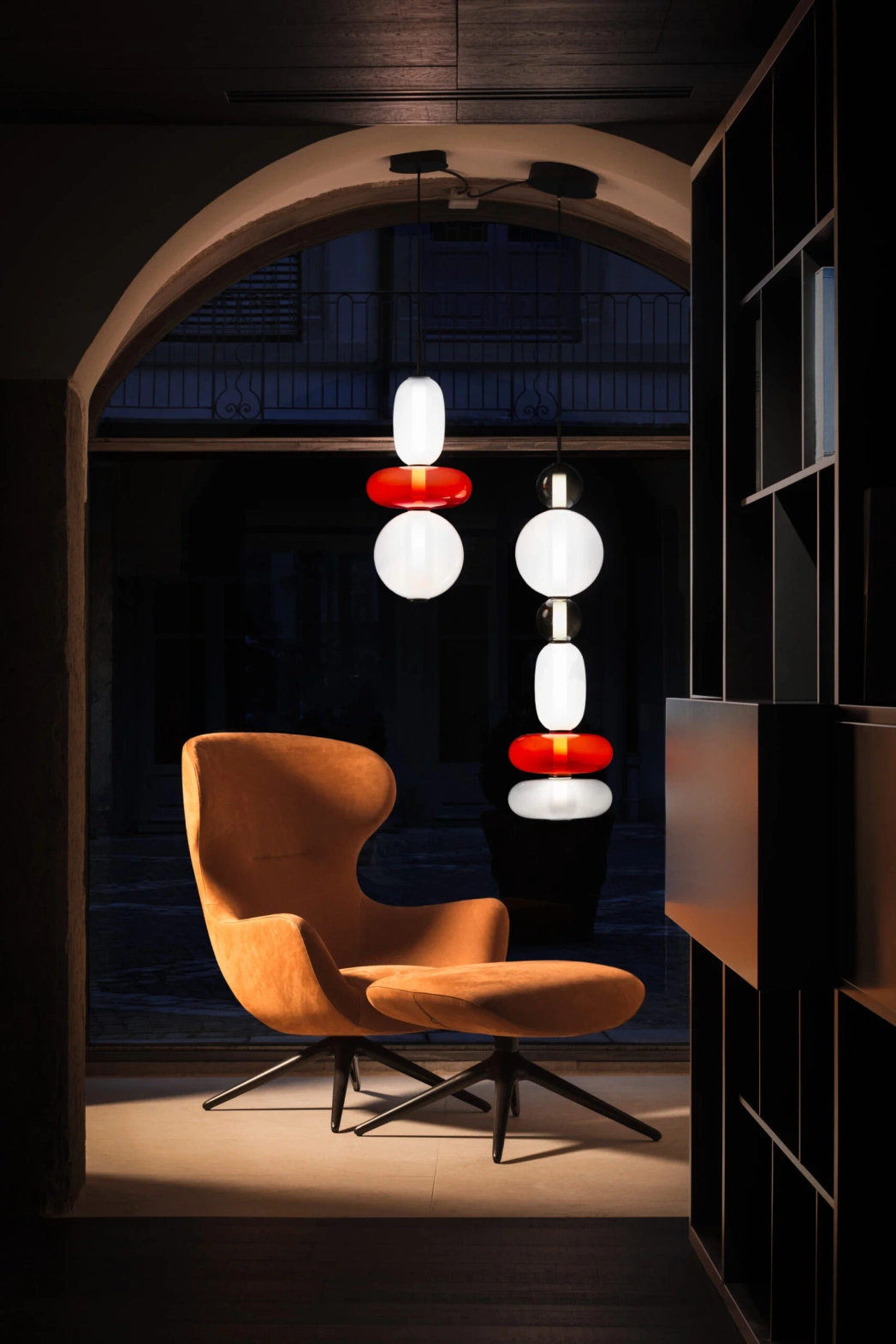 Bomma :: Pebbles S hanging lamp, height 79 cm, multicolor configuration 10