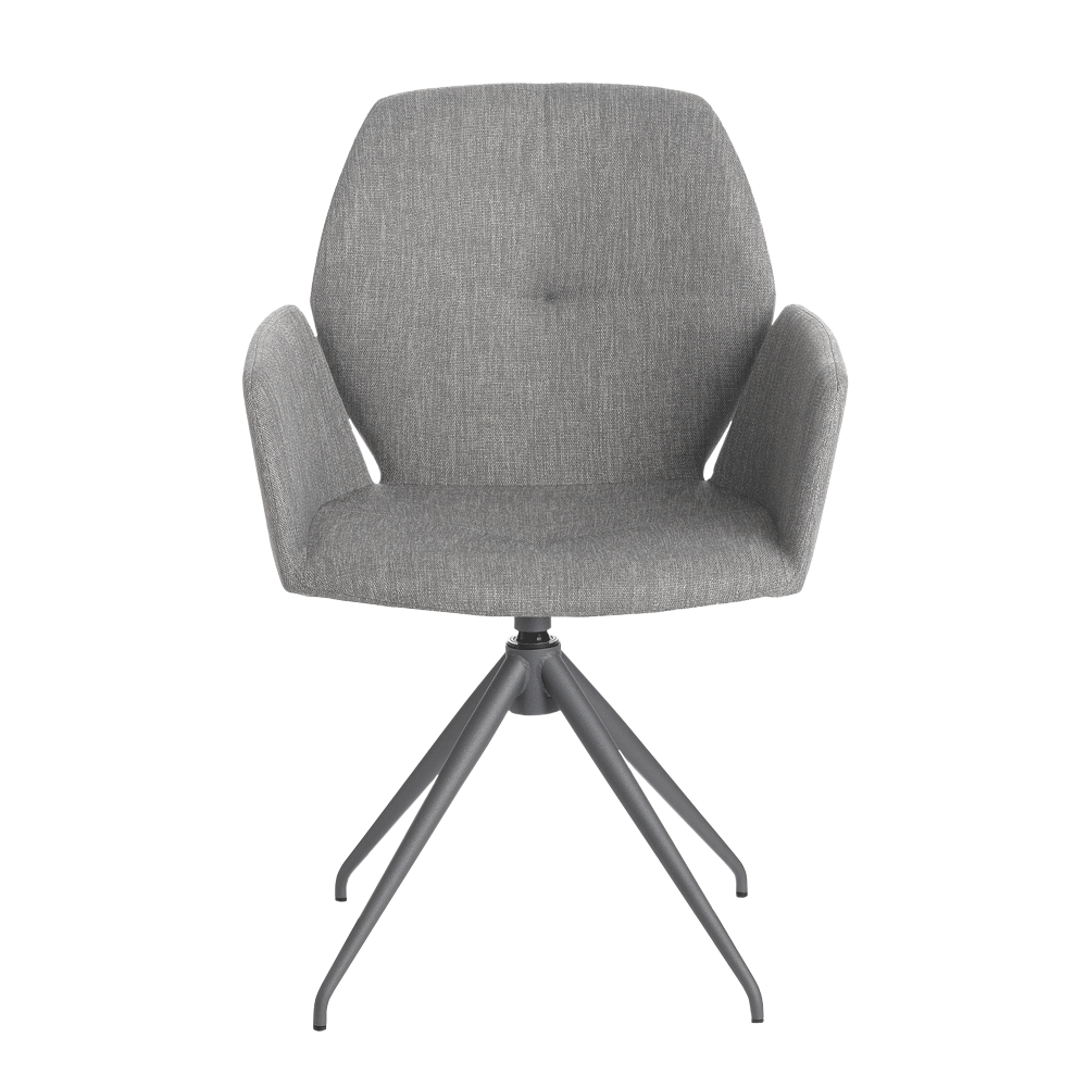 Mobitec :: Krzesło obrotowe Mood 95 tapicerowane z podłokietnikami szare szer. 60 cm
