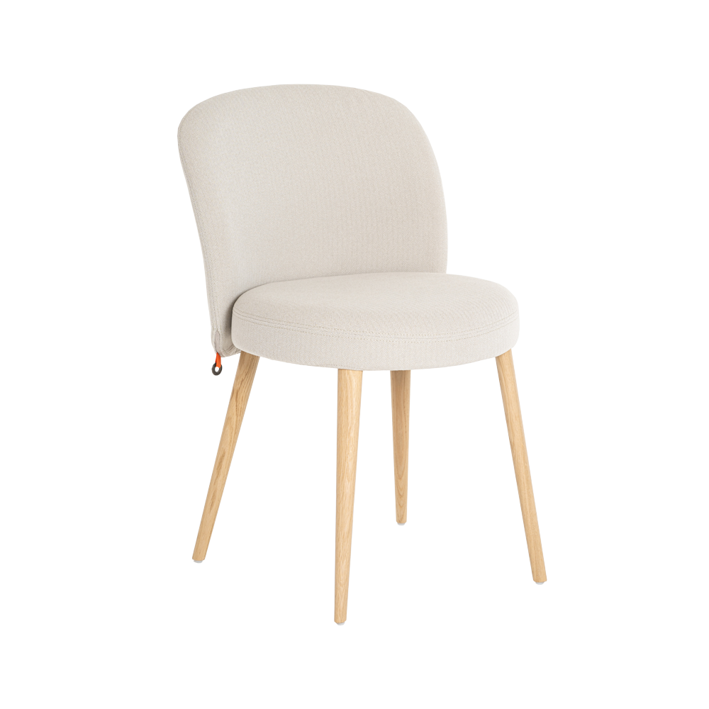 Mobitec :: Neo C01 gray upholstered chair on wooden legs, width 51 cm