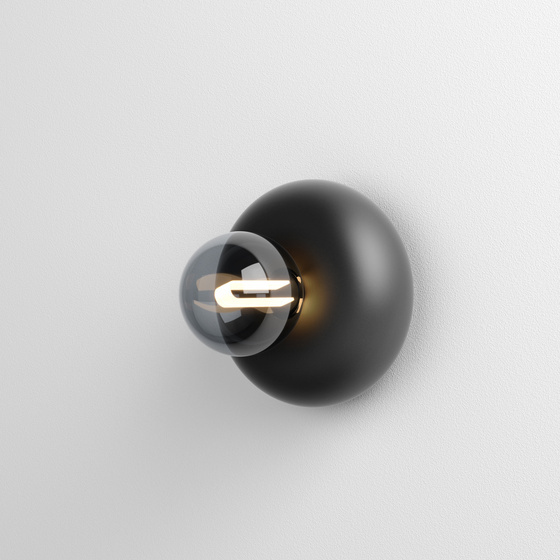 AQForm :: Lampa ścienna / sufitowa Kliva E27 natynkowa czarna śr. 18 cm