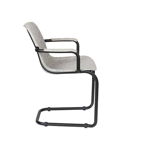 Zuiver :: Krzesło z podłokietnikami Thirsty szer. 59 cm jasnoszare