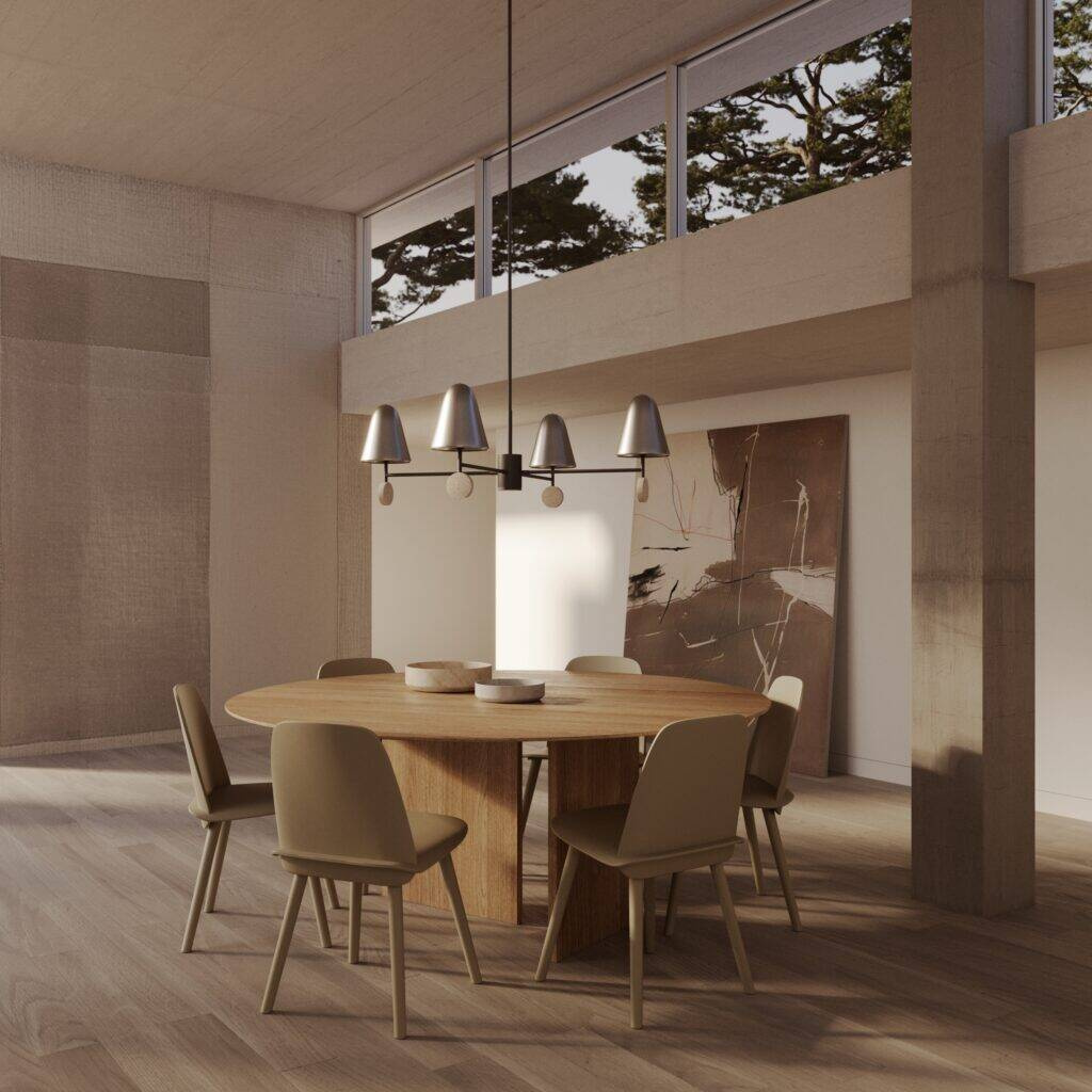 Aromas :: Stor Hängeleuchte, Breite 97 cm, Black-Nickel-Marmor