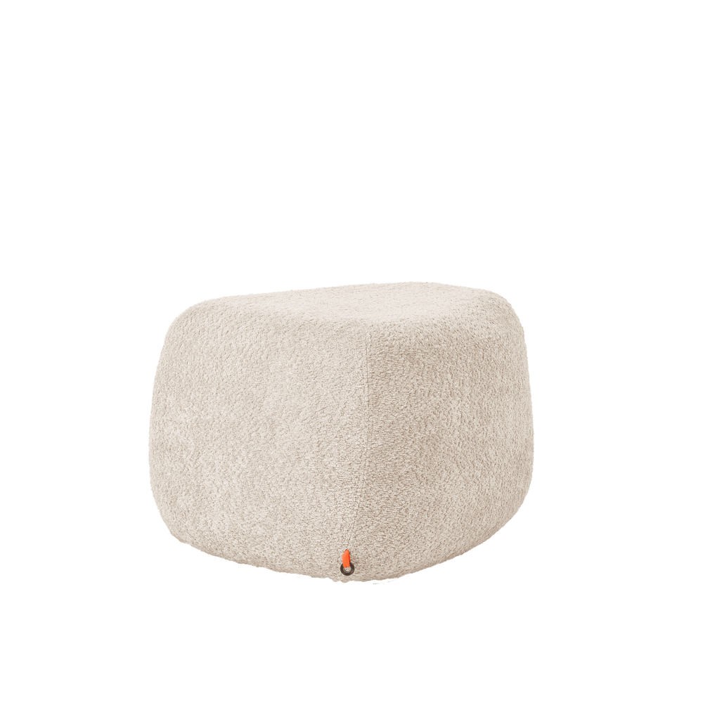 Mobitec :: Thalia upholstered pouf, gray, height 42 cm, with wooden handle