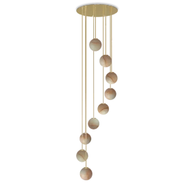 Robin :: Royal Circular Spiral Pendant Lamp/Chandelier, Diameter 35 cm, Alabaster