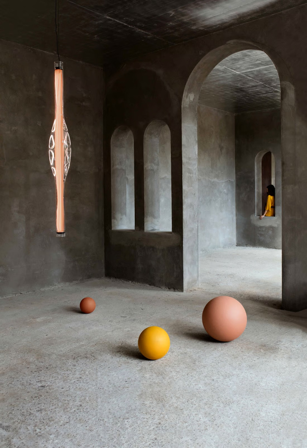 LZF :: Dune Vertical hanging lamp, height 120 cm, cherry