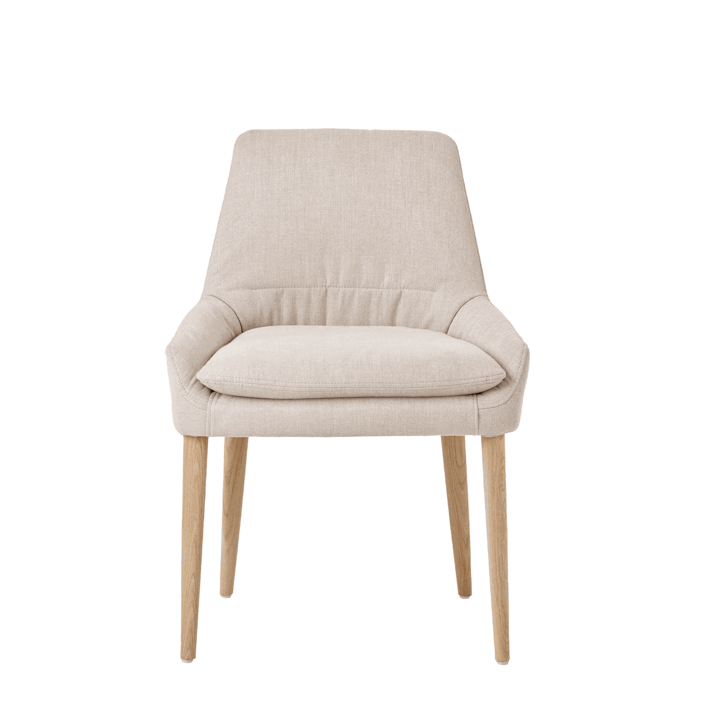 Mobitec :: Saga C01 upholstered chair, beige, width 59 cm, wooden legs
