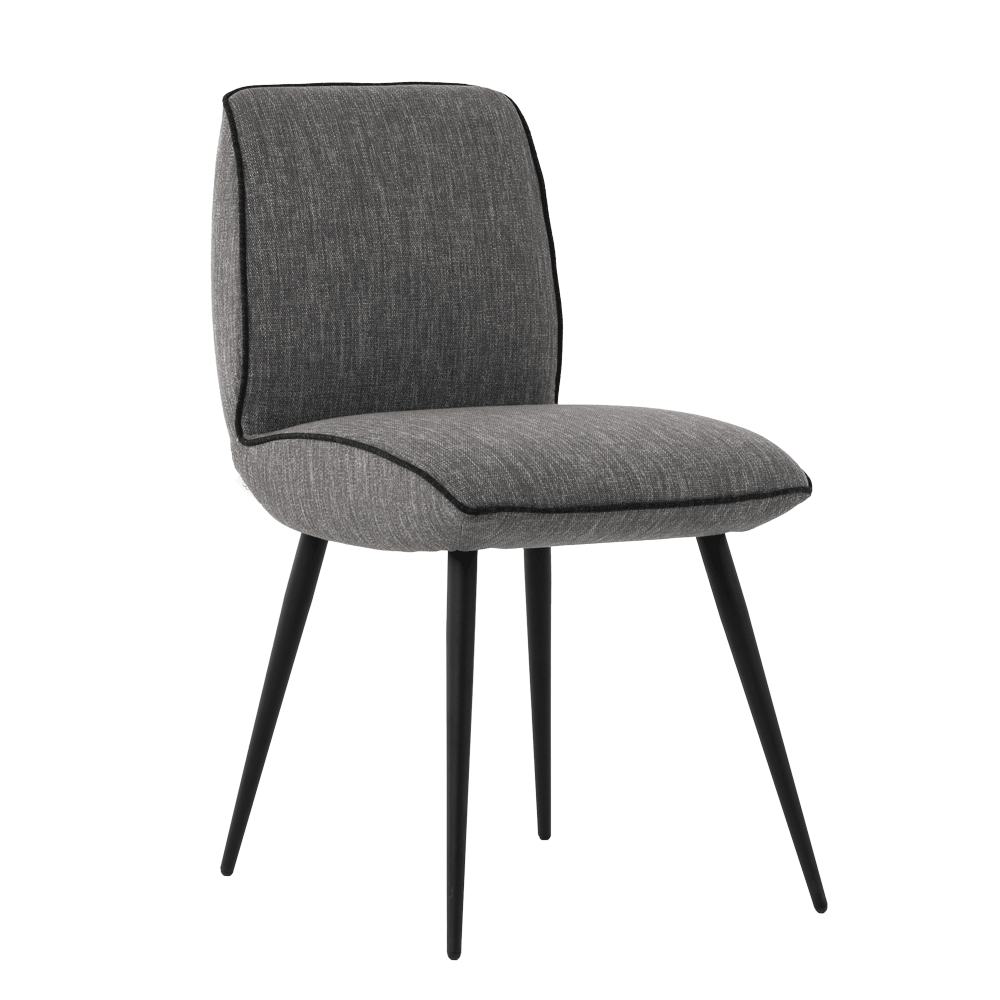 Mobitec :: Mood 100 upholstered chair, gray, width 45 cm, metal legs, piping