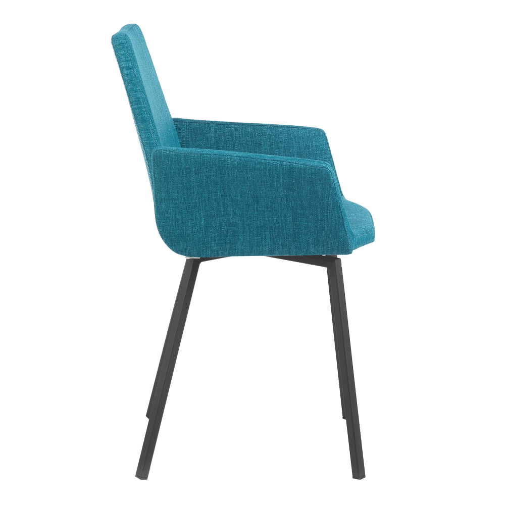 Mobitec :: Krzesło tapicerowane Mood 43 niebieskie z podłokietnikami szer. 58 cm metalowe nogi