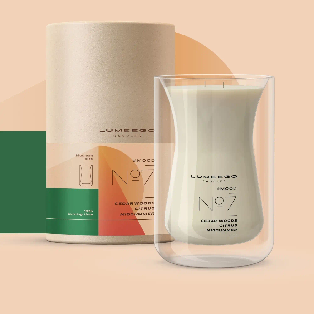 Lumeego :: Kerze aus Glas WAVE Magnum Xl riechen aus weiß