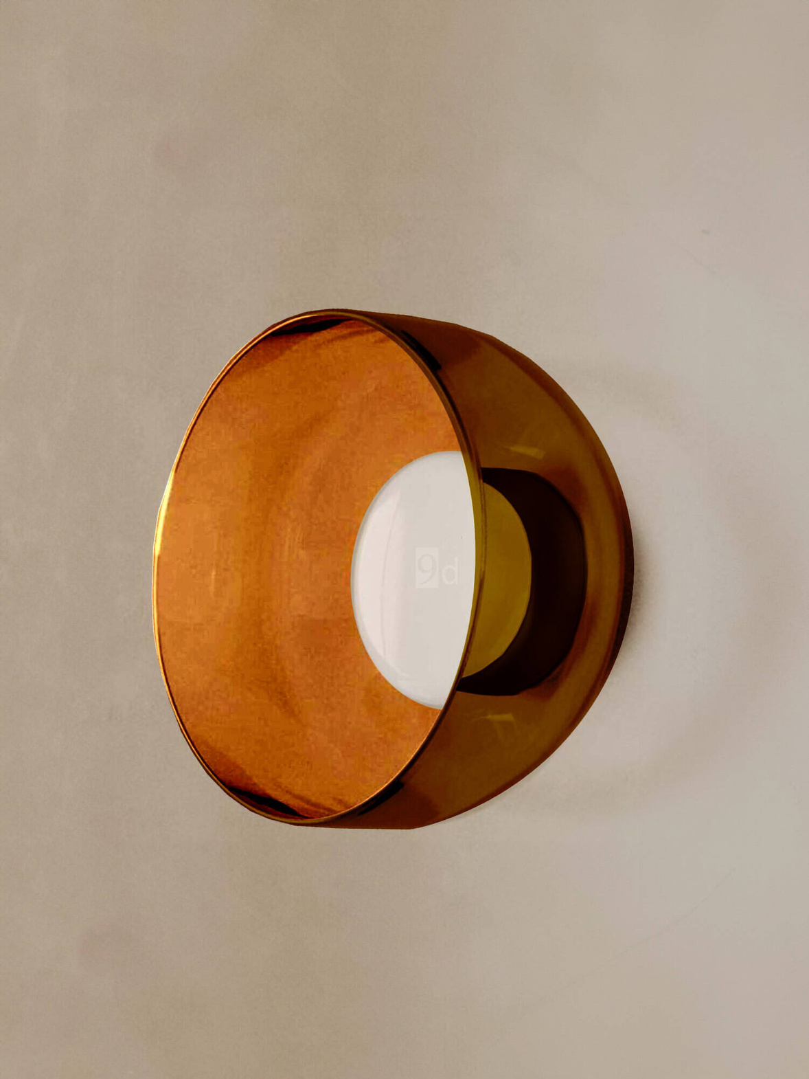 Aromas :: Ipon Wandleuchte / Wandleuchte, Durchmesser 20 cm, rauchbraun / schwarzes Metall