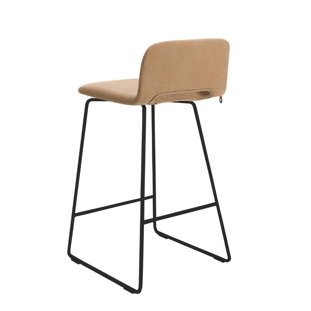 Mobitec :: Pamp C16 upholstered bar stool / stool, height 83 cm, beige, metal legs