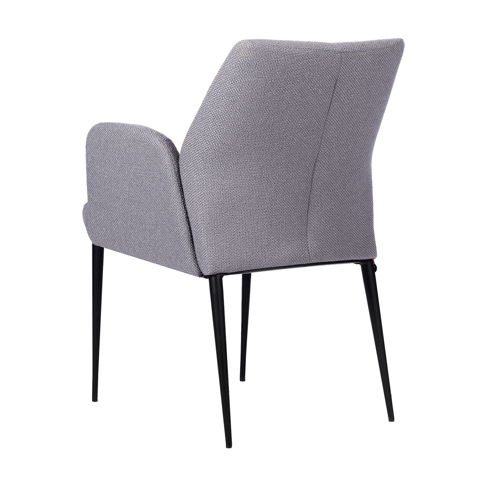 Mobitec :: Enora C10 gray upholstered chair with armrests, width 57 cm, metal legs