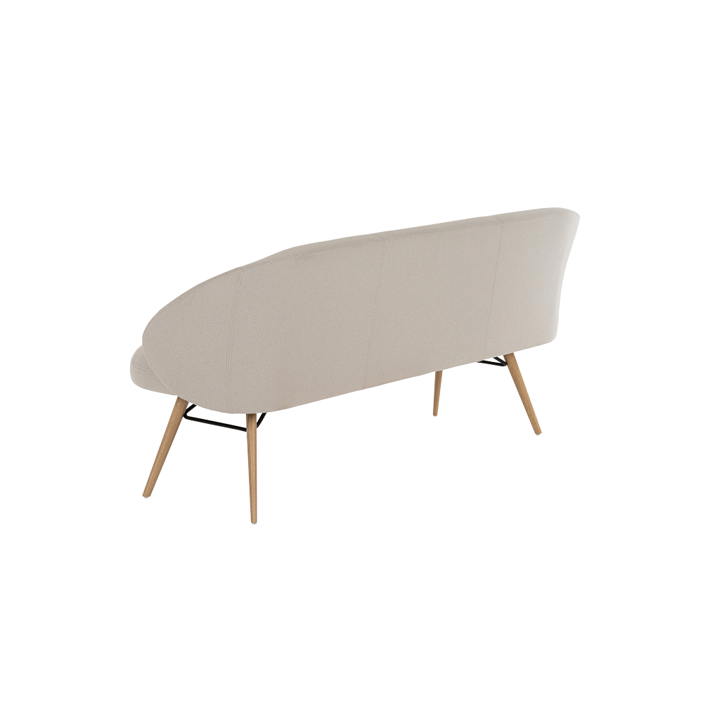 Mobitec :: 3-seater upholstered sofa/bench Neo B08, width 190 cm, gray, with wooden legs