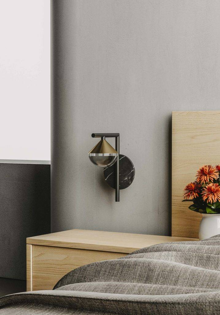 Aromas :: Sconce Nino black-gold H: 23,2 cm