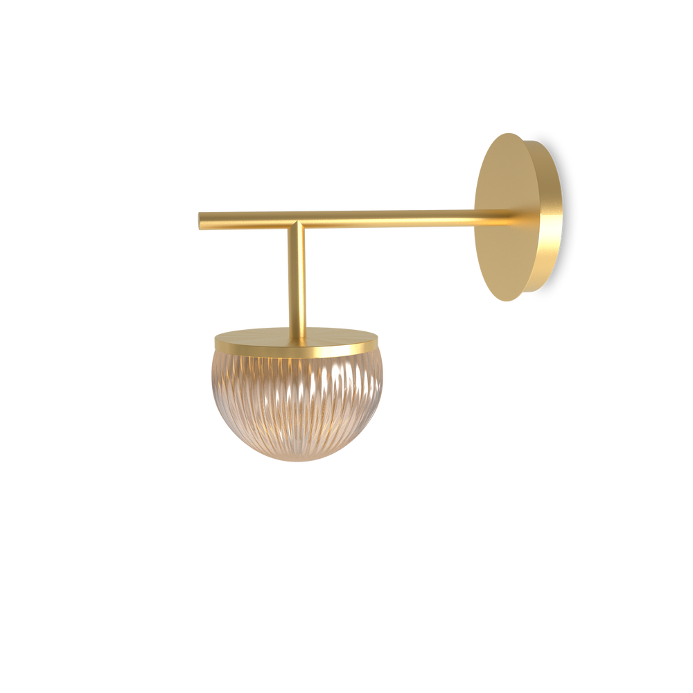 Robin :: Roi Single Arm wall lamp/sconce, gold-smoke, depth 22 cm