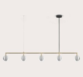 Aromas :: Lampa wisząca Doul 5 szer. 120 cm złota
