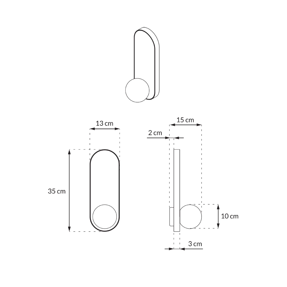 Kaspa :: Lampa ścienna / kinkiet Apolin wys. 65 cm biały