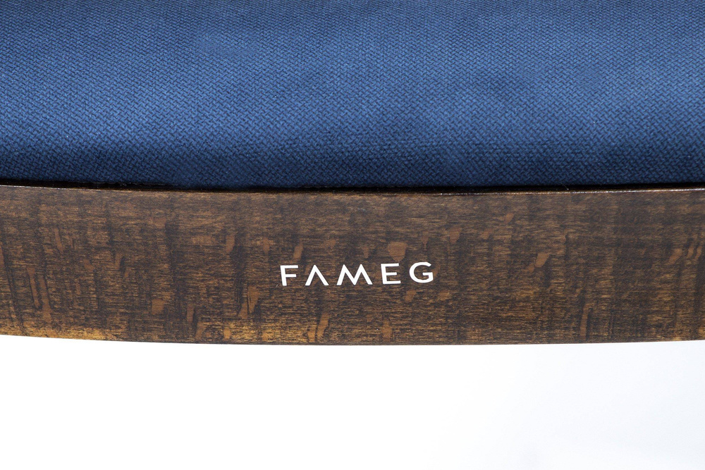 Fameg :: Stuhl gepolstert Cosy Nuss / Tokyo T115 Stoff blau