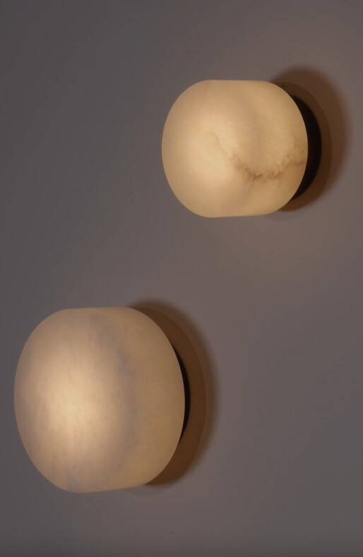Robin :: Rock ceiling/wall lamp, diameter 14 cm, alabaster IP20 3000K