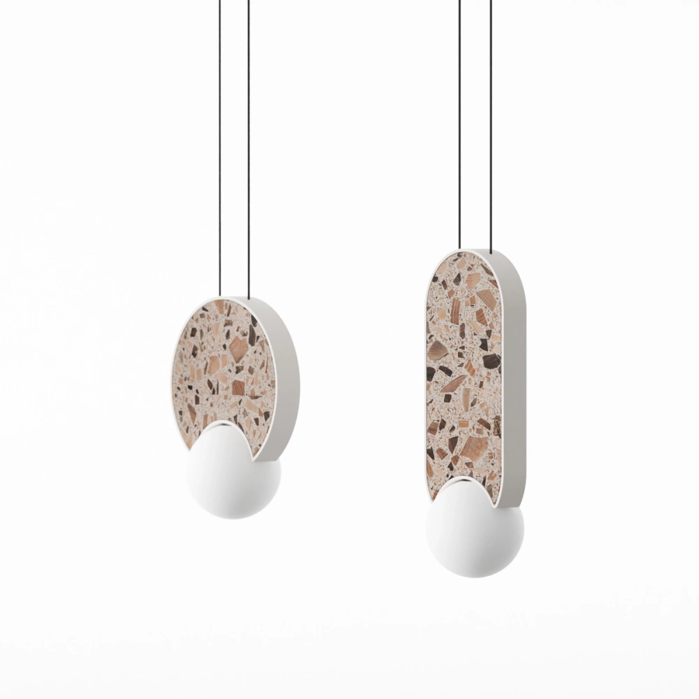 Kaspa :: Lampa wisząca Legra okrągła wys. 23,5 cm kremowa IP44