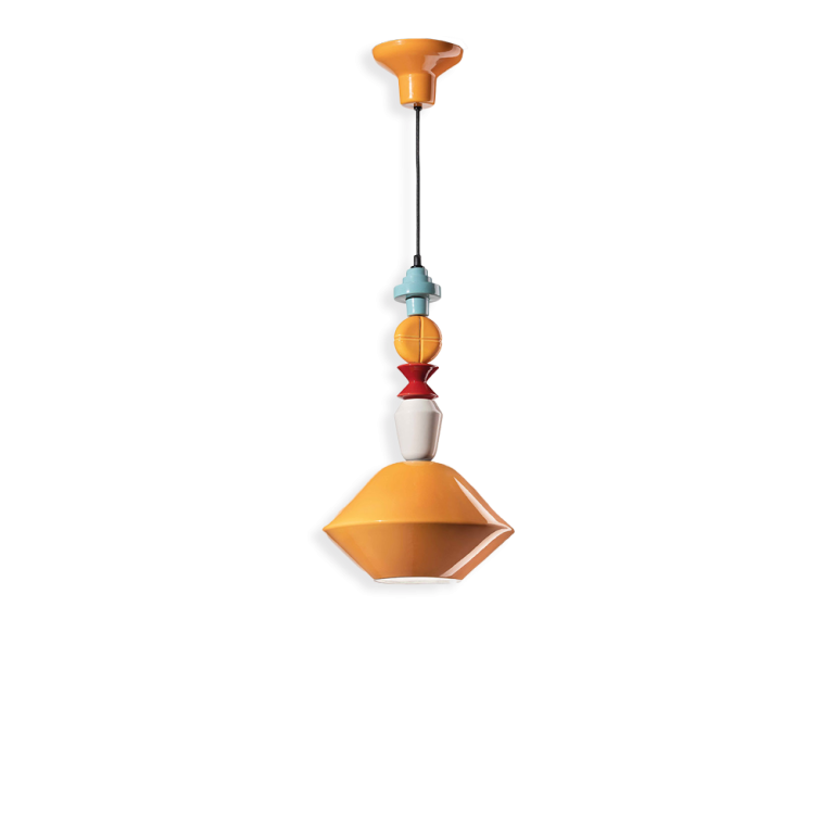 Ferroluce :: Lariat orange hanging lamp, height 56 cm