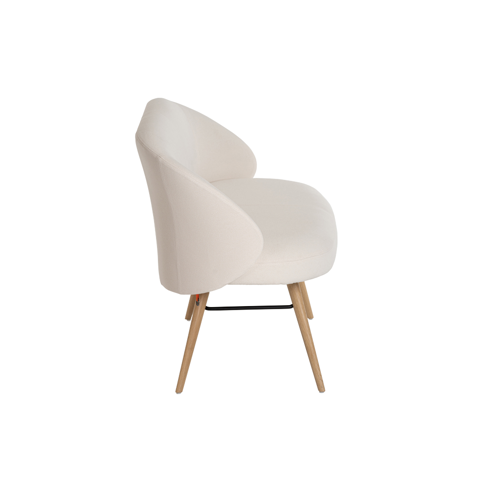 Mobitec :: 2-seater upholstered sofa/bench Neo B07, width 130 cm, beige, with wooden legs