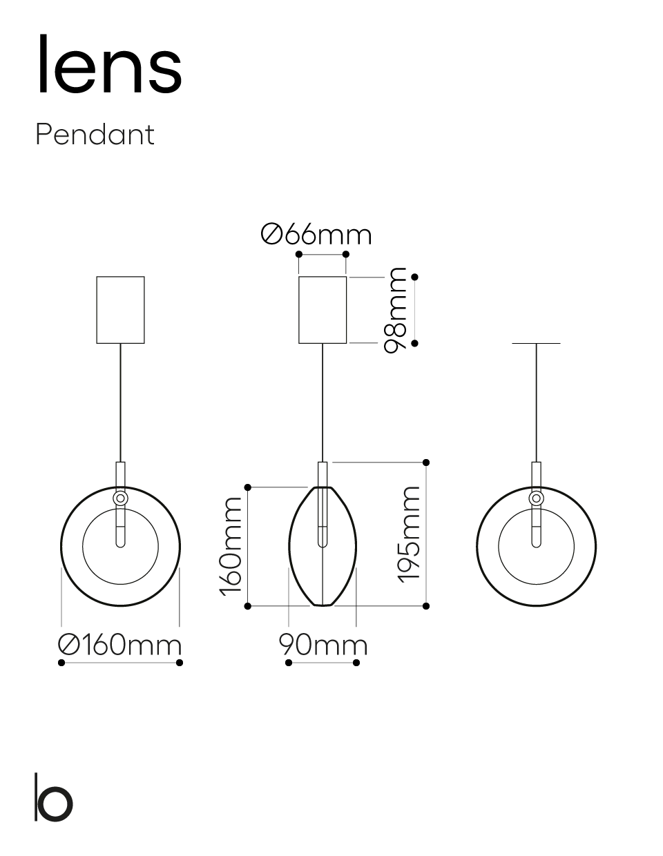 Bomma :: Lamp LENS  single pendant  white