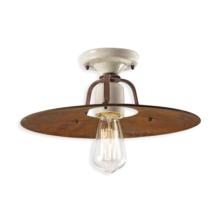 Ferroluce :: Grunge brown ceiling lamp, diameter 40 cm