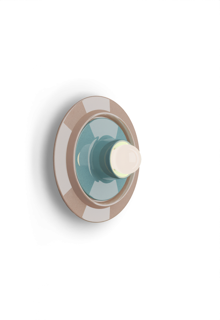 Ferroluce :: Voila beige-blaue Wandleuchte, Durchmesser 28 cm