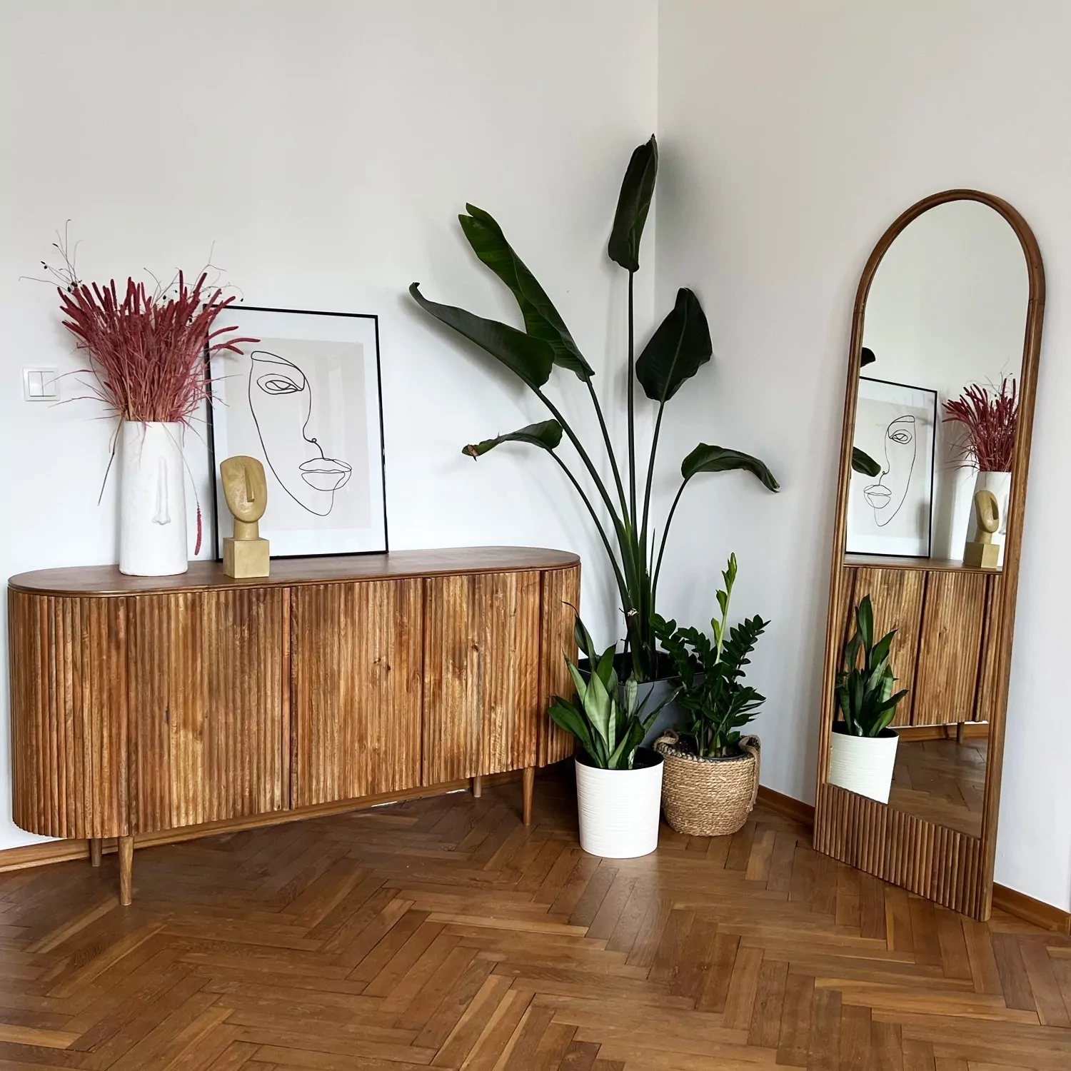 Table4U :: Wanda chest of drawers, mango wood, caramel, width 160 cm