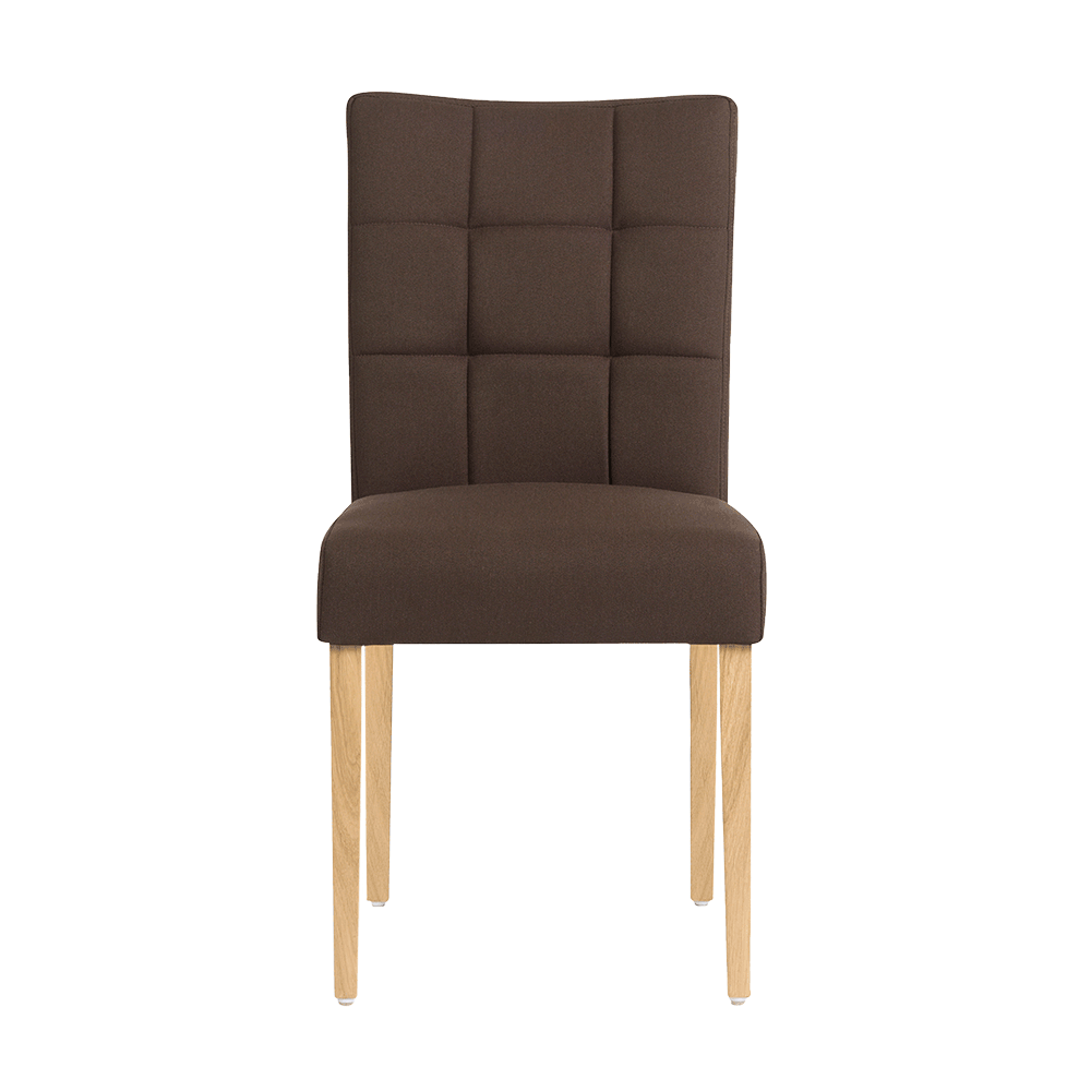Mobitec :: Carré C03 upholstered chair, brown, width 47 cm, wooden legs