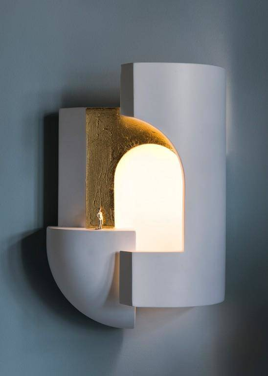 DCW:: Soul Story 2 white and gold wall lamp/sconce, height 29.7 cm