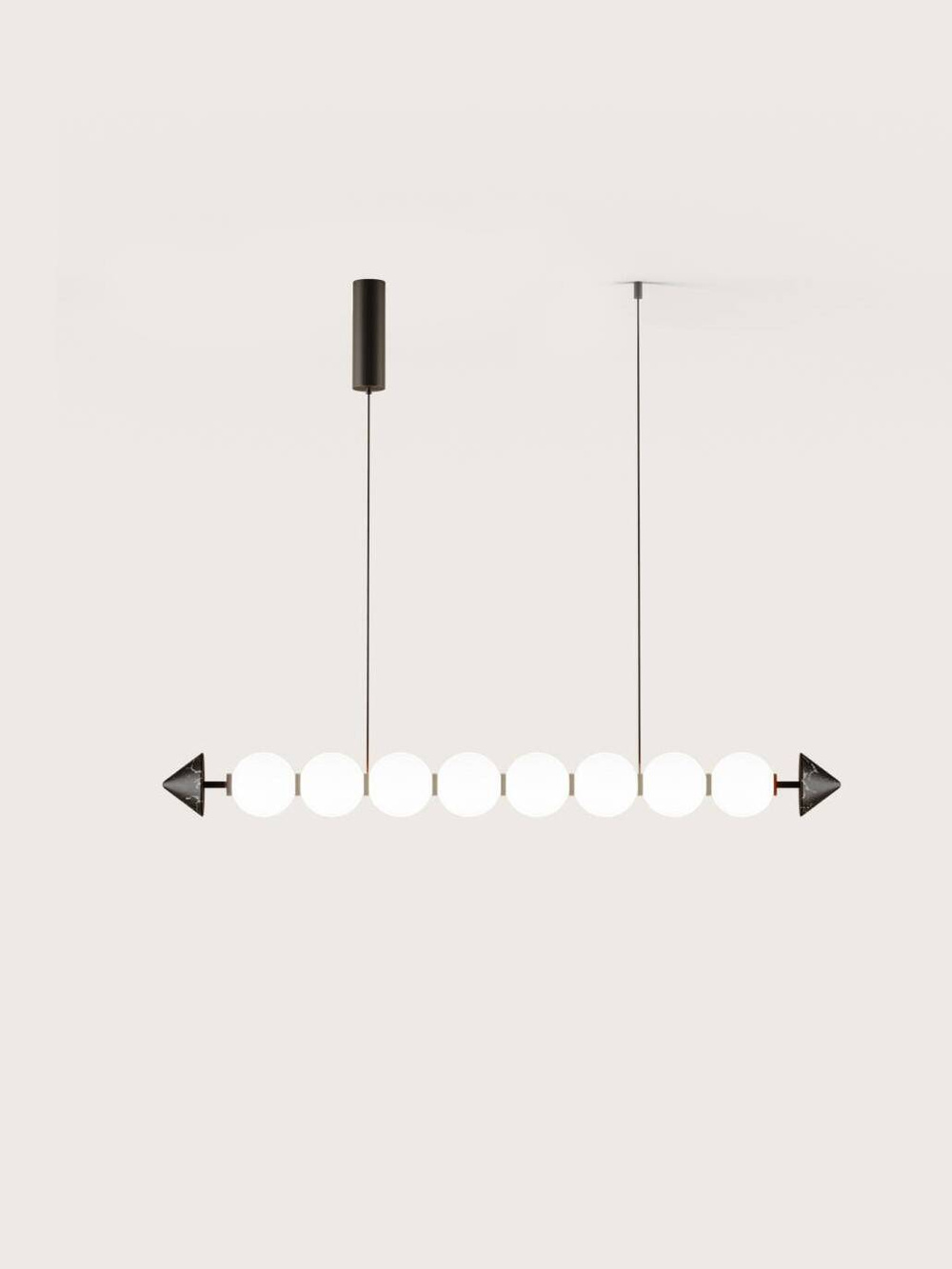 Aromas :: Lampa wisząca Soko 8 szer. 120 cm czarny marmur